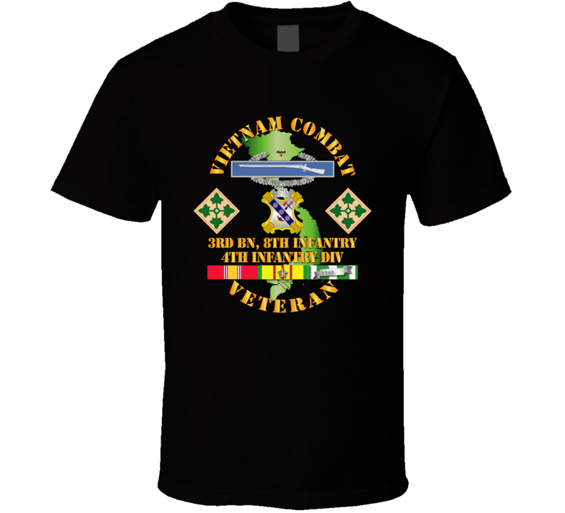 Army - Vietnam Combat Infantry Veteran w 3rd Bn 8th Inf - 4th ID SSI - T-Shirt