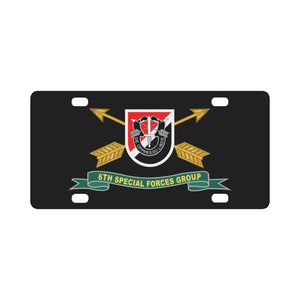 Army - 6th Special Forces Group - Flash w Br - Ribbon X 300 Classic License Plate