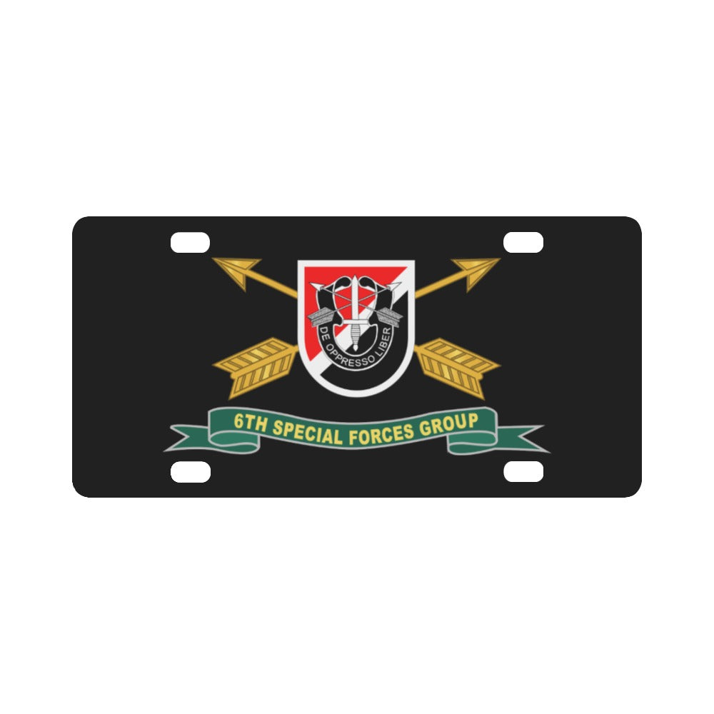 Army - 6th Special Forces Group - Flash w Br - Ribbon X 300 Classic License Plate