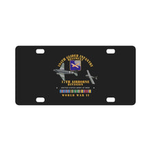 Load image into Gallery viewer, Army - 194th Glider Infantry Regiment w Towed Glider w WWII w EUR SVC Classic License Plate
