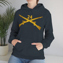 Load image into Gallery viewer, Unisex Heavy Blend Hooded Sweatshirt - Army - 24th Infantry Regiment Branch Wo Txt
