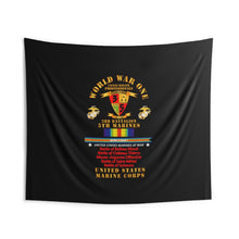 Load image into Gallery viewer, Indoor Wall Tapestries - USMC - WWI  - 3rd Bn, 5th Marines - w  WWI Ribbon - Streamer
