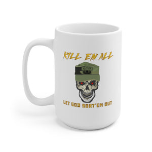 Ceramic Mug 15oz - Army - Ranger Patrol Cap - Skull - Ranger Airborne Killem All - Let God Sortem Out X 300