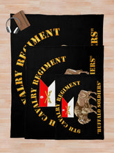 Load image into Gallery viewer, Army - 9th Cavalry Regiment - Buffalo Soldiers w 9th Cav Guidon Throw Blanket
