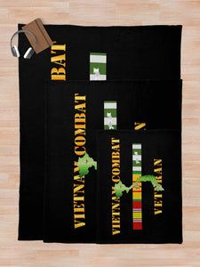 Army - Vietnam Combat Veteran w VN SVC Throw Blanket