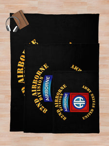 Army - 82nd Airborne Division - SSI - Ver 2 Throw Blanket