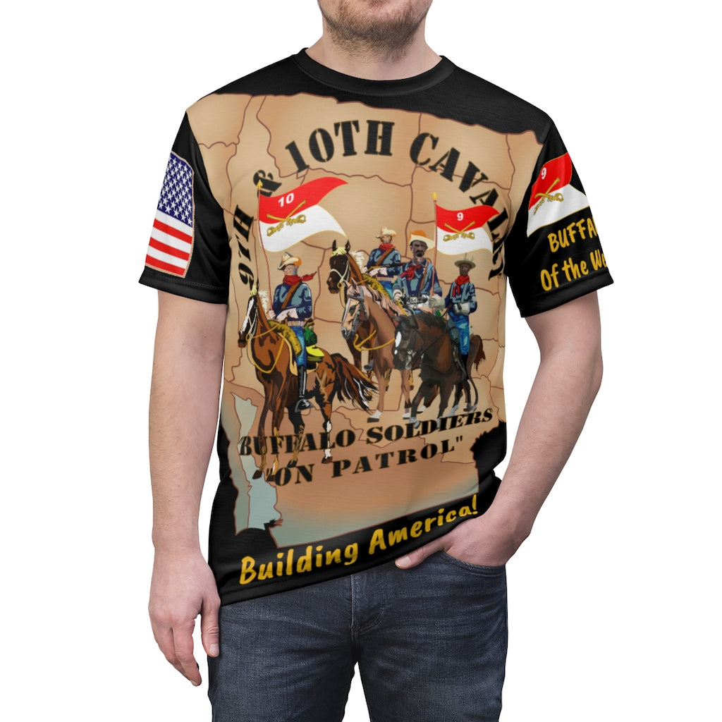 All Over Printing - Army - 9th and 10th Cavalrymen - Buffalo Soldiers - Building America - Protecting Borders!