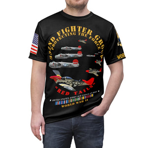 All Over Printing - Army Air Corps - 332nd Fighter Group - Red Tails - Protect Force with WWII Service Ribbons and At War