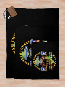 Army - Vietnam Combat Vet - N Co 75th Infantry (Ranger) - 173rd Airborne Bde SSI Throw Blanket