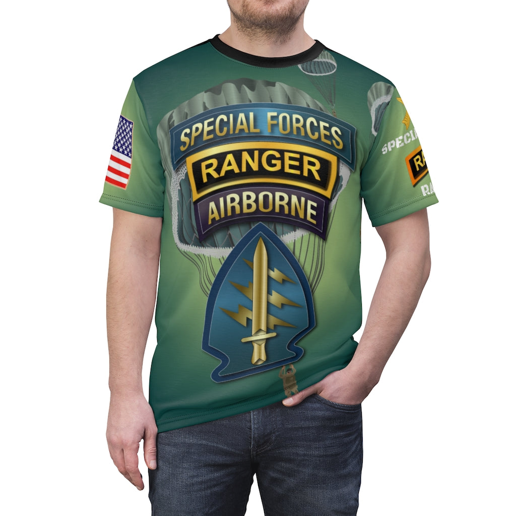 All Over Printing - Army - Special Forces - Airborne Ranger with Branches/Tabs