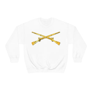 Unisex Heavy Blend Crewneck Sweatshirt - Army - Infantry Branch - Crossed Rifles