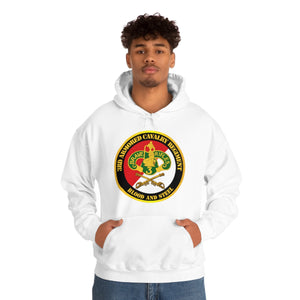 Unisex Heavy Blend Hooded Sweatshirt - Army - 3rd Armored Cavalry Regiment DUI - Red White - Blood and Steel
