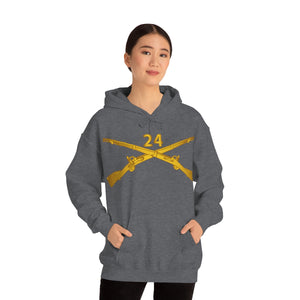 Unisex Heavy Blend Hooded Sweatshirt - Army - 24th Infantry Regiment Branch Wo Txt