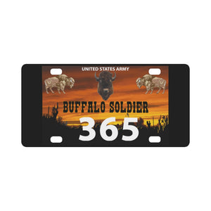 US Army - Buffalo Soldier - 365 w Buffalo Head Center X 300 Classic License Plate