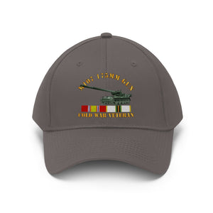 Twill Hat - Army - M107 - 175mm Gun - Cold War Veteran with Cold War Service Ribbons - Hat - Direct to Garment (DTG) - Printed