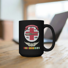 Load image into Gallery viewer, Black Mug 15oz - Army - 57th Medical Company - Original Dustoff - Aviator Badge - Vietnam w VN SVC
