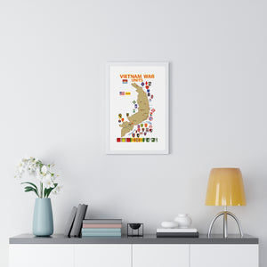 Premium Framed Vertical Poster - Map - Vietnam Units - 3 wo DS