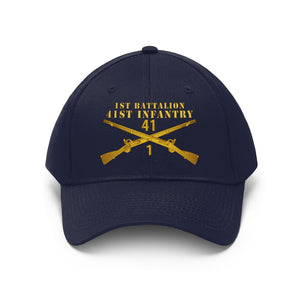 Unisex Twill Hat - 1st Battalion, 41st Infantry - Direct to Garment (DTG) - Printed