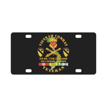 Load image into Gallery viewer, Army - Vietnam Combat Veteran w 1st Bn 77th Artillery DUI - 1st Cav Div - V1 Classic License Plate
