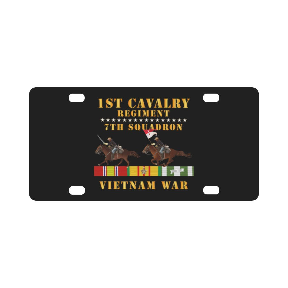 Army - 7th Squadron, 1st Cavalry Regiment - Vietnam War wt 2 Cav Riders and VN SVC X300 Classic License Plate