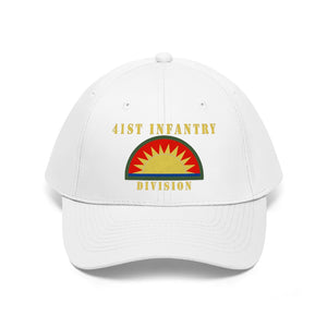 Army - 41st Infantry Division X 300 - Hat - Unisex Twill Hat - Direct to Garment (DTG) Printed