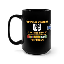 Load image into Gallery viewer, Black Mug 15oz - 1st Battalion, 28th Infantry Regiment, 1st Infantry Division with CIB Vietnam Veteran
