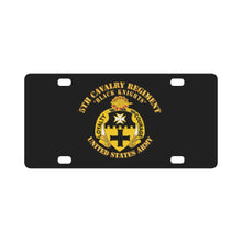 Load image into Gallery viewer, Army - 5th Cavalry Regiment - Black Knights Classic License Plate
