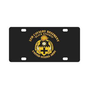 Army - 5th Cavalry Regiment - Black Knights Classic License Plate