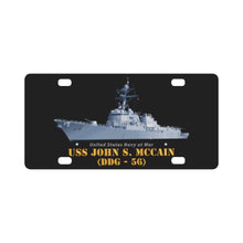 Load image into Gallery viewer, Navy - Destroyer - USS John S McCain - Ship on Top Txt Classic License Plate
