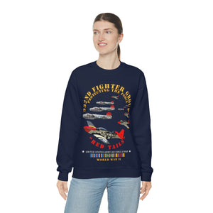 Unisex Heavy Blend Crewneck Sweatshirt - Army - AAC - 332nd Fighter Group - Red Tails - Protect Force