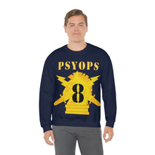 Load image into Gallery viewer, Unisex Heavy Blend Crewneck Sweatshirt - Army - PSYOPS w Branch Insignia - 8th Battalion Numeral - Line X 300 - Hat
