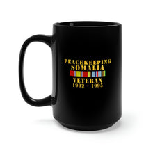 Load image into Gallery viewer, Black Mug 15oz - Army - Peacekeeping Somalia 1002-1995 Veteran w  EXP SVC
