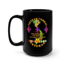 Load image into Gallery viewer, Black Mug 15oz - USMC - Vietnam Combat Vet w 1st Bn - 1st Marines - 1st Marine Regt w CAR VN SVC
