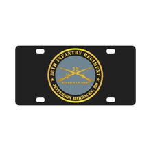 Load image into Gallery viewer, Army - 38th Infantry Regiment - Buffalo Soldiers - Jefferson Barracks, MO w Inf Branch Classic License Plate
