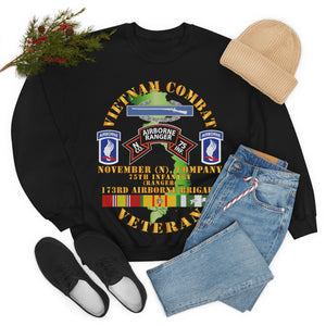 Unisex Heavy Blend Crewneck Sweatshirt - Army - Vietnam Combat Vet - N Co 75th Infantry (Ranger) - 173rd Airborne Bde SSI