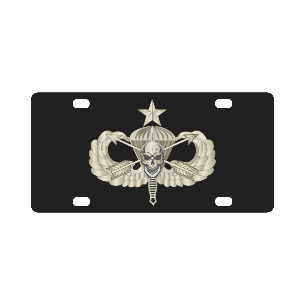 Army - Senior Airborne w Crossed Arrrows Dagger Skull Classic License Plate