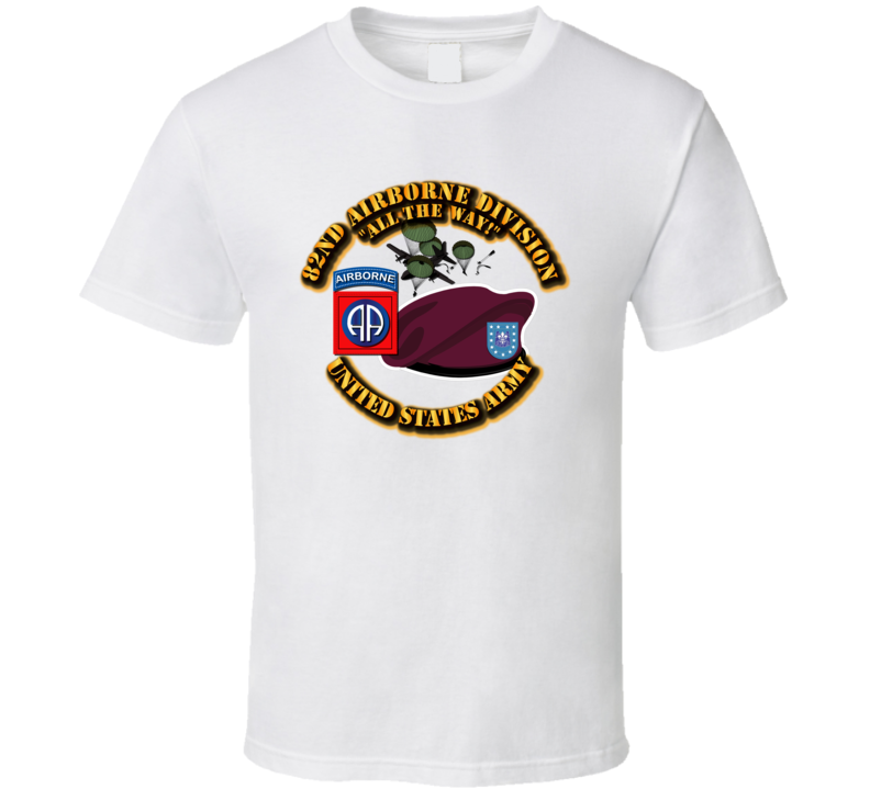 82nd Airborne Div - Beret - Mass Tac - Maroon T Shirt