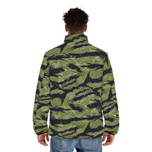 Load image into Gallery viewer, Men&#39;s Puffer Jacket (AOP) - Vietnam Military Tiger Stripe Jungle Camouflage
