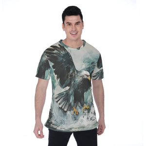 Painted Tree - Left Dark Eagle Attack - All-Over Print Men's T-shirt | Birdseye