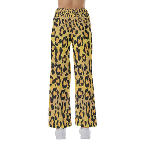 All-Over Print (AOP) Women's High-Waisted Straight-Leg Trousers - Leopard Spots