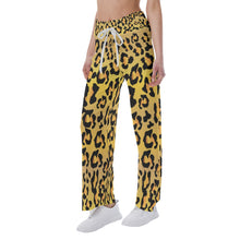 Load image into Gallery viewer, All-Over Print (AOP) Women&#39;s High-Waisted Straight-Leg Trousers - Leopard Spots
