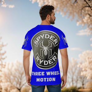 All-Over Print Men's O-Neck T-Shirt - Spyder Ryder - Three Wheel Motion - Marsala Red