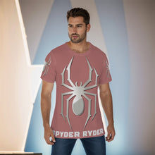 Load image into Gallery viewer, All-Over Print Men&#39;s O-Neck T-Shirt - Spyder Ryder - Three Wheel Motion - Marsala Red
