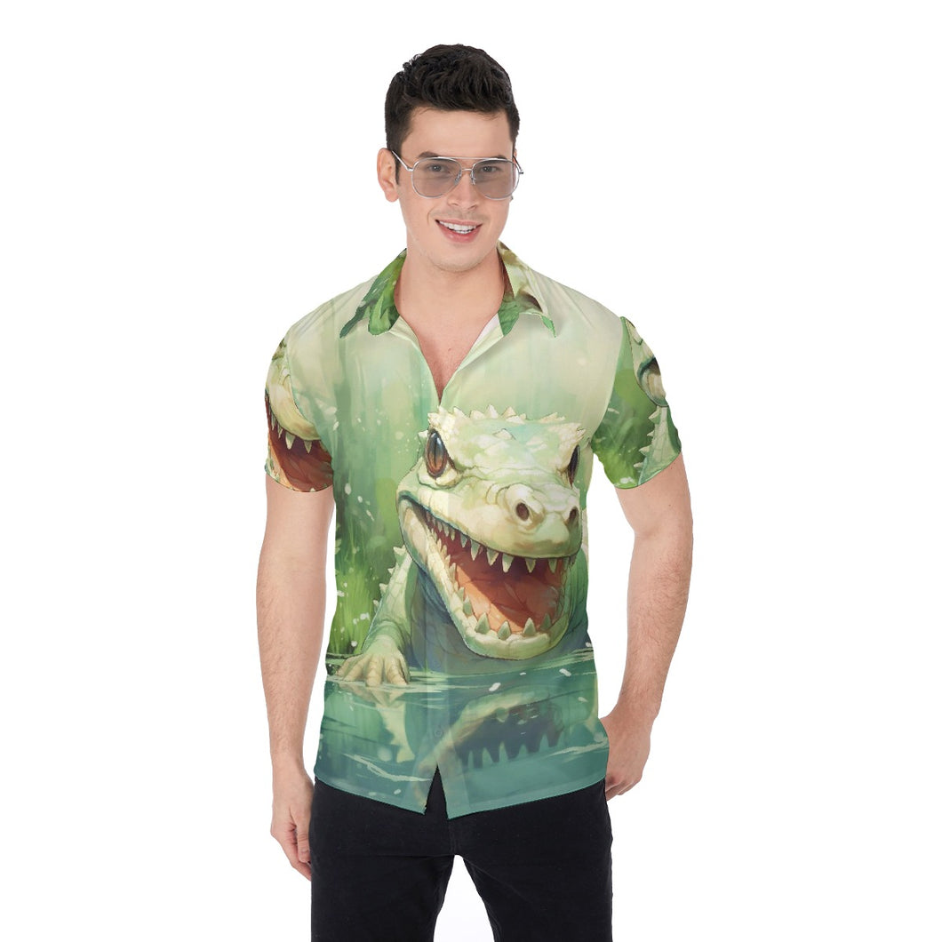 All-Over Print Men's Shirt - Hungry Lizard