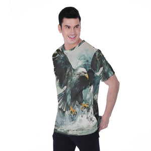 Painted Tree - Left Dark Eagle Attack - All-Over Print Men's T-shirt | Birdseye