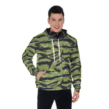 Load image into Gallery viewer, All-Over Print Men&#39;s Pullover Hoodie - Military Tiger Stripe Jungle Camouflage
