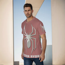 Load image into Gallery viewer, All-Over Print Men&#39;s O-Neck T-Shirt - Spyder Ryder - Three Wheel Motion - Marsala Red
