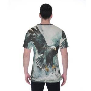 Painted Tree - Left Dark Eagle Attack - All-Over Print Men's T-shirt | Birdseye