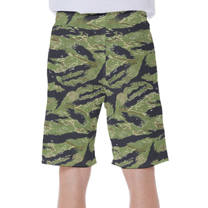 All-Over Print Men's Beach Shorts - Tiger Stripe Jungle Camouflage