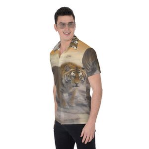 All-Over Print Men's Shirt - Tiger walking